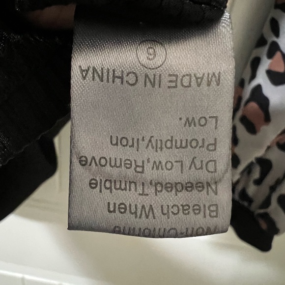 Black and Animal Print Light Weight Long Sleeve Blouse - Picture 2 of 3